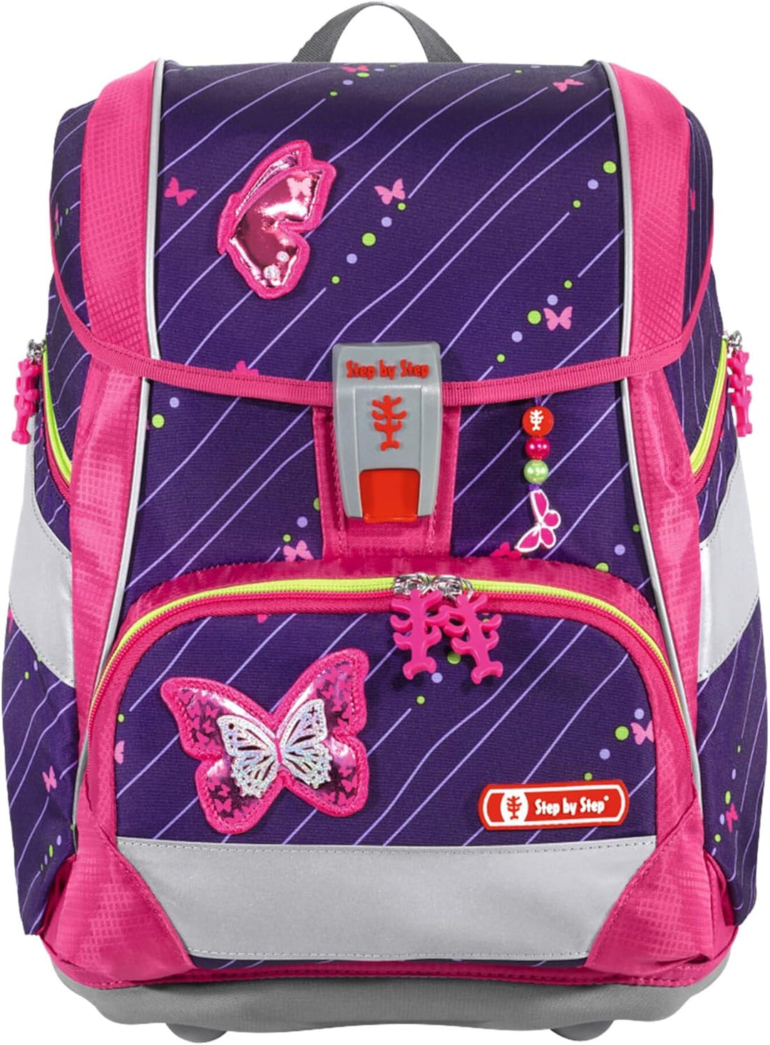 Step by Step Schulranzen-Set 2IN1 Plus Reflect „Shiny Butterfly“ 6-teilig, lila-pink, Schmetterling-
