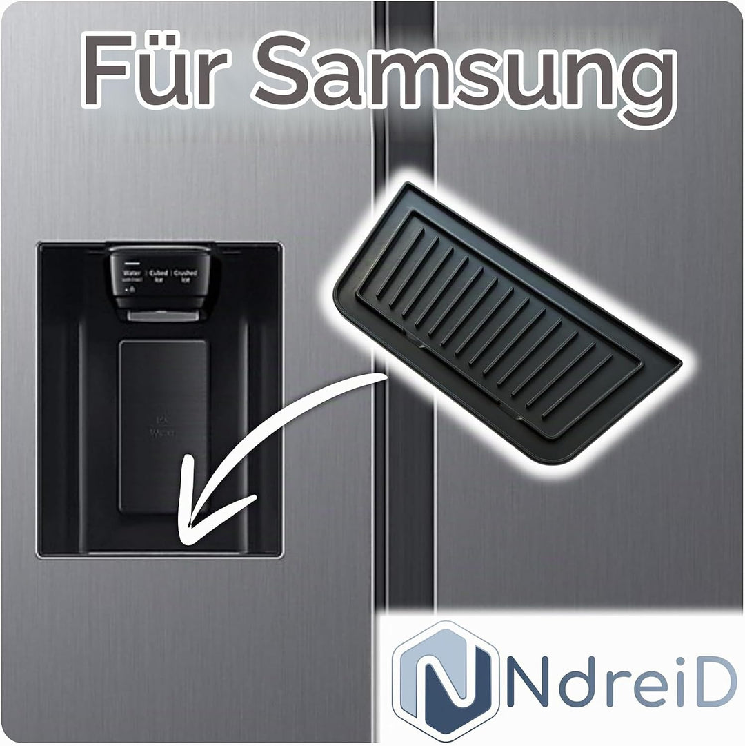 Kühlschrank Tropfschale für Eis- &amp; Wasserspender für Samsung | Premium passgenau | Magnetisch | Mult