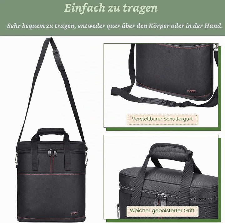 Kato Tirrinia Kühltasche Klein- Flaschenträger für Wein &amp; Bier, gepolsterte weinkühltasche mit isoli