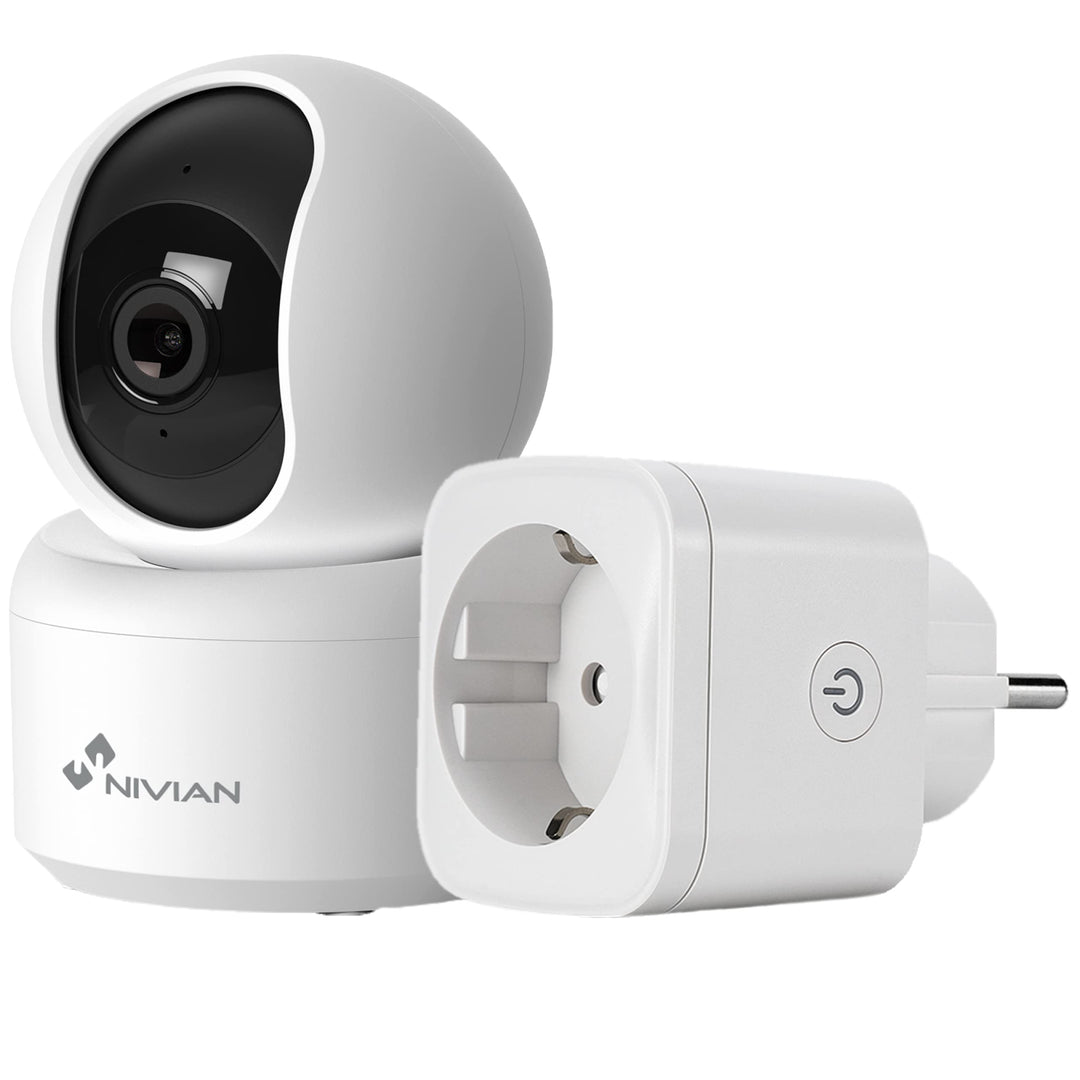 NIVIAN 360° WiFi Dome Überwachungskamera Stecker, 2K-Audio, bidirektionale Erkennung, Auto-Tracking,