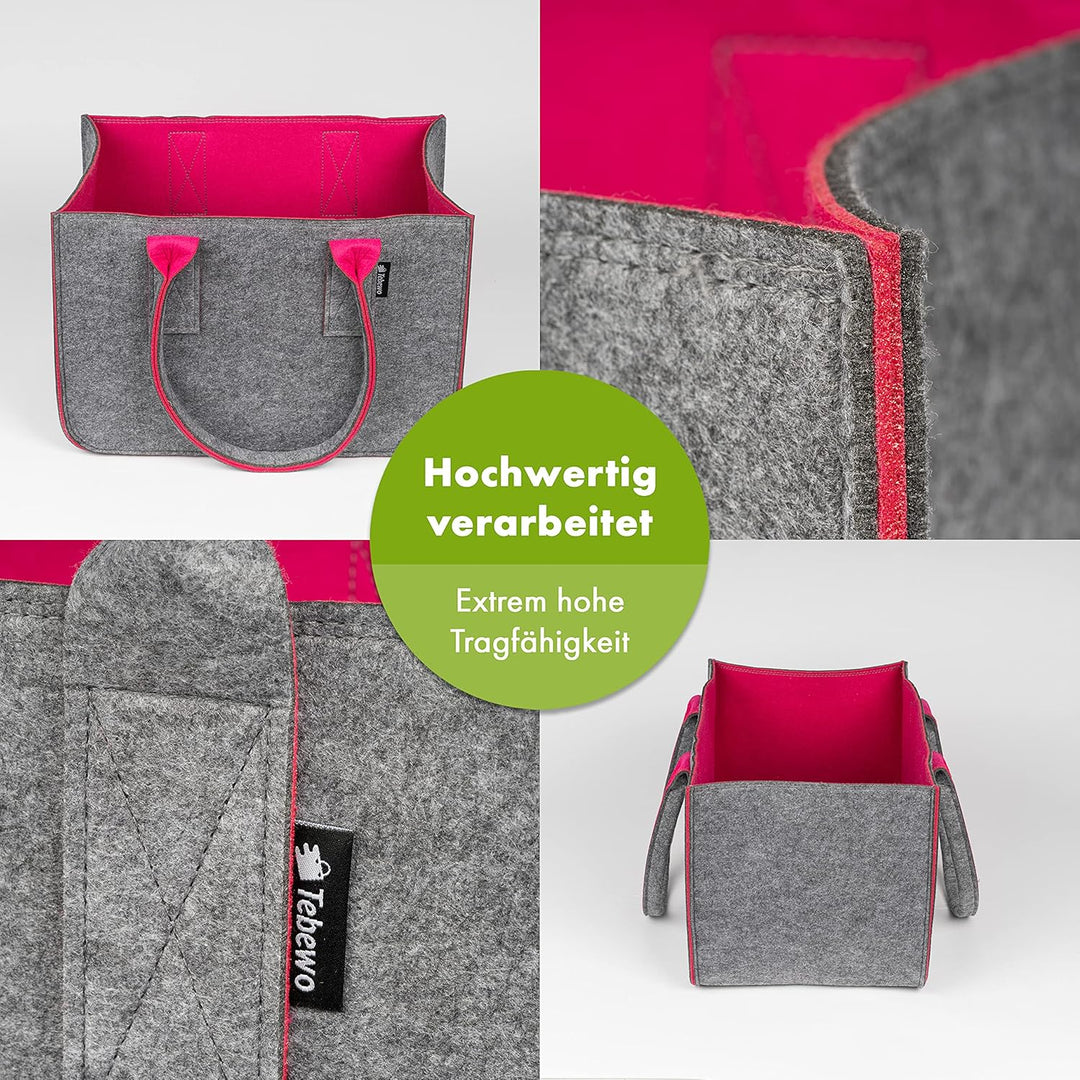 Filztasche - praktische Einkaufstasche - modische Shopping Bag - Einkaufskorb aus Filz - faltbare Tr