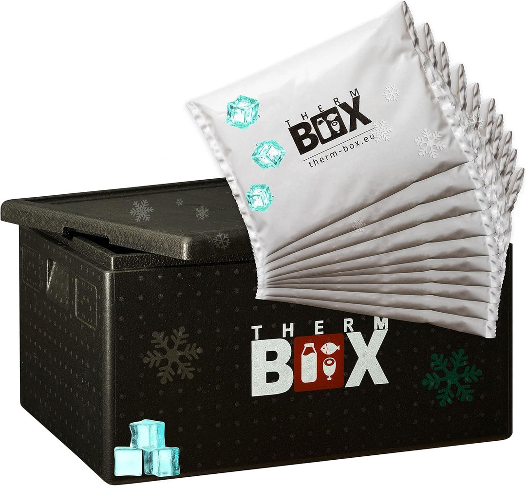 THERM BOX Styroporbox Profi gross mit Kühlakku für Kühlbox Transportbox Thermobehälter Wiederverwend