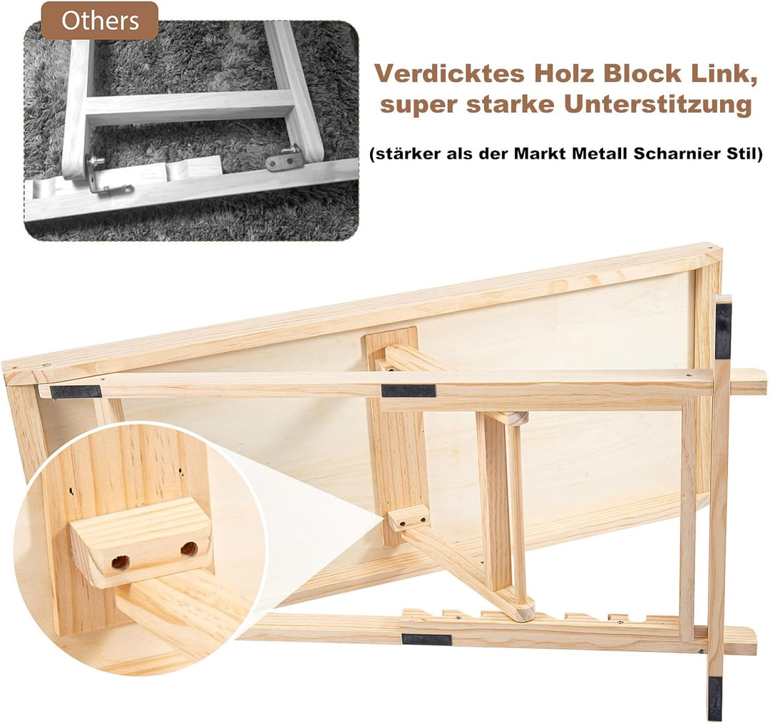 Hunderampe Klappbare Hunderampe aus Holz HöHenverstellbar 30-60cm rutschfeste Haustiertreppe Für Hun