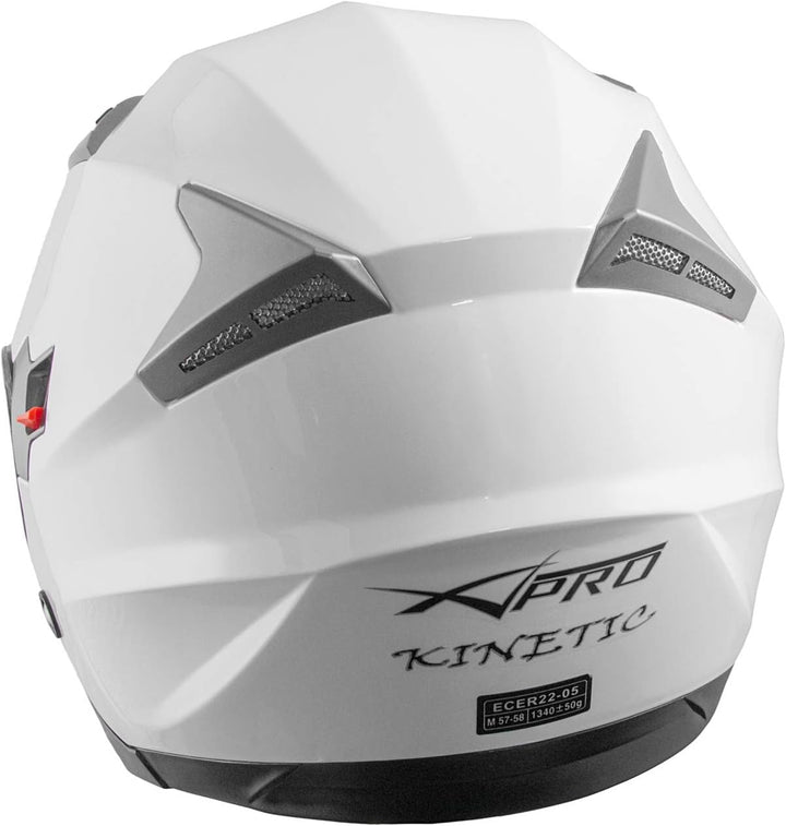 Motorradhelm Helm Sturzhelm Jethelm Roller Innensonnenblende Visier 61-62 cm (XL) Weiss, 61-62 cm (X