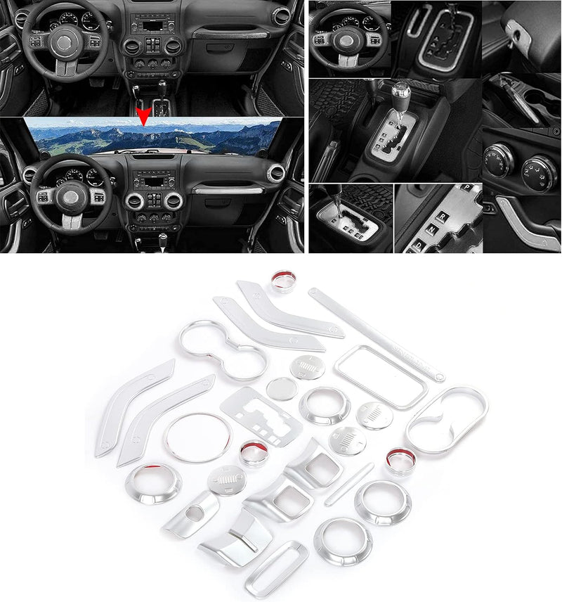 Autoinnenausstattung Zubehör Trim Kit 28 Stück für Jeep Wrangler JK JKU 2 Türer 4 Türer 2011-2018 In