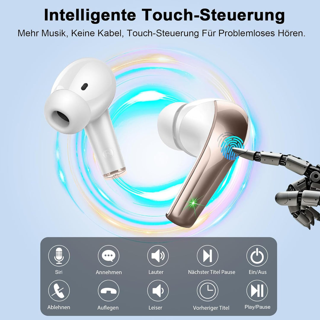 Bluetooth Kopfhörer, Kopfhörer Kabellos Bluetooth 5.4 HiFi Stereo mit ENC Mikrofon, 47Std Spielzeit
