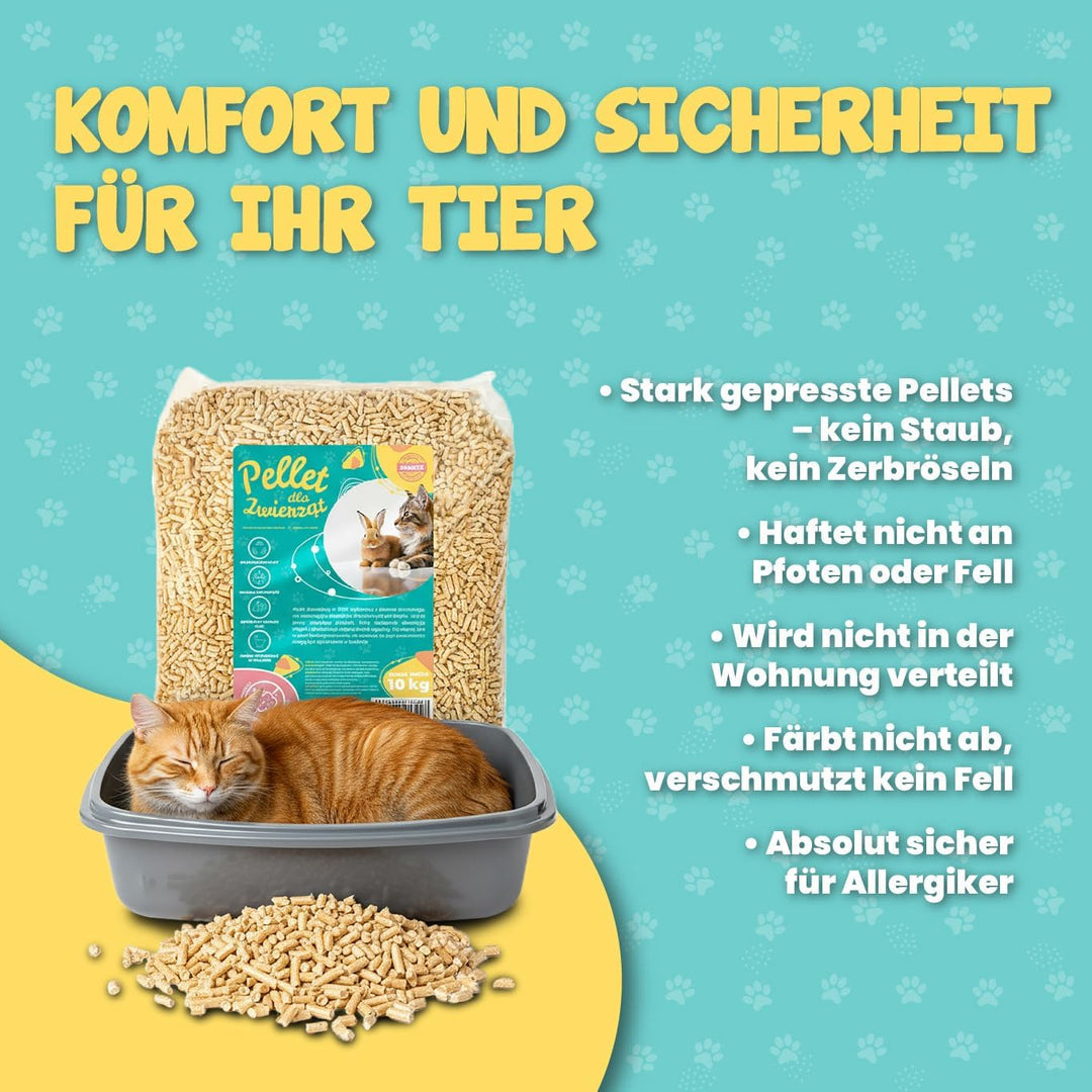 Katzenstreu Pellets | Holzpellets 100% reines Kiefernholz, pflanzliche nicht klumpende Streu für Kat