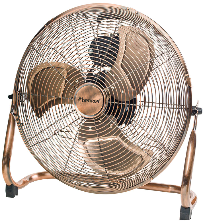 Bestron Bodenventilator im Retro-Stil, Windmaschine mit 3 Geschwindigkeitsstufen & stufenlos neigbar