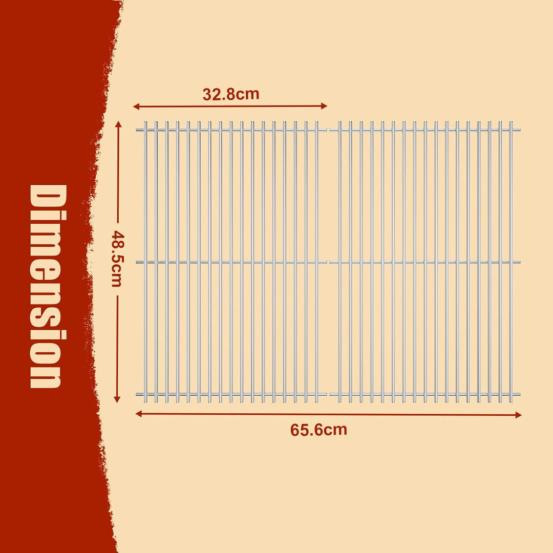 Denmay 48,5 x 65,6cm Edelstahl Grillrost für Broilking Regal 590, Grillrost Ersatzteil für BroilMate