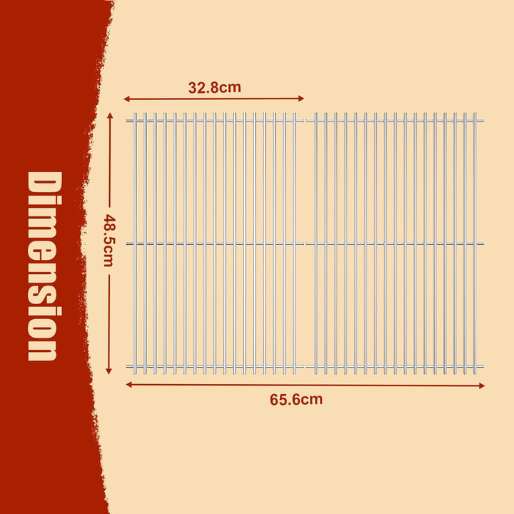 Denmay 48,5 x 65,6cm Edelstahl Grillrost für Broilking Regal 590, Grillrost Ersatzteil für BroilMate