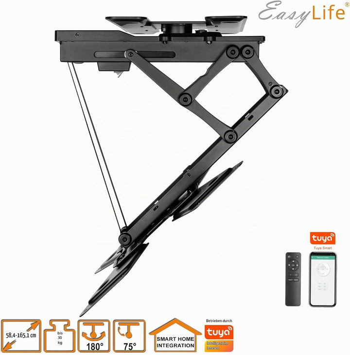 EasyLife TV Deckenhalterung elektrisch drehbar &amp; schwenkbar + Smart Home Integration, 23-65 Zoll, VE
