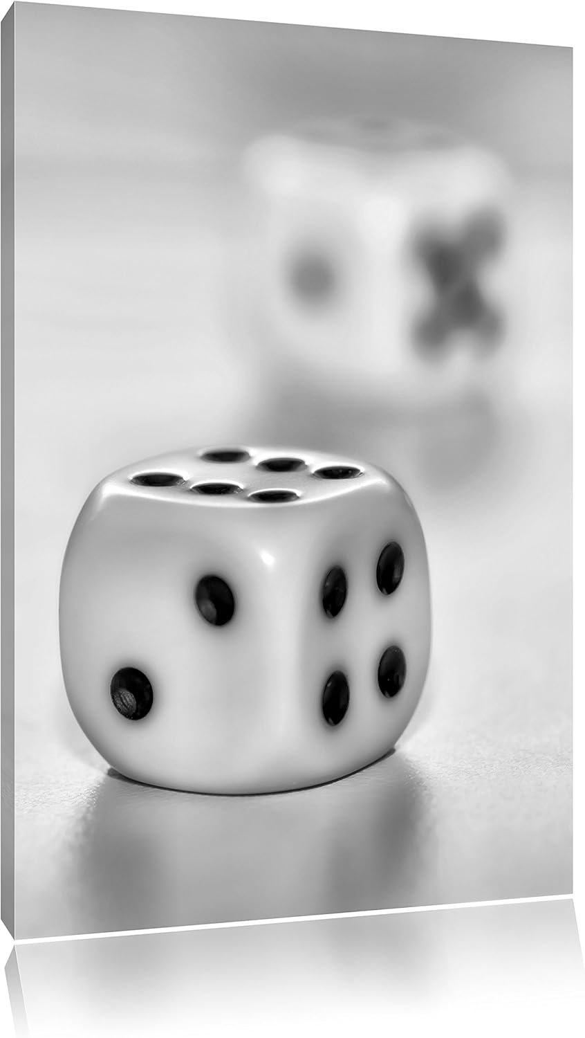 Pixxprint Klassische Würfel als Leinwandbild/Grösse: 100x70 cm/Wandbild/Kunstdruck/fertig bespannt,