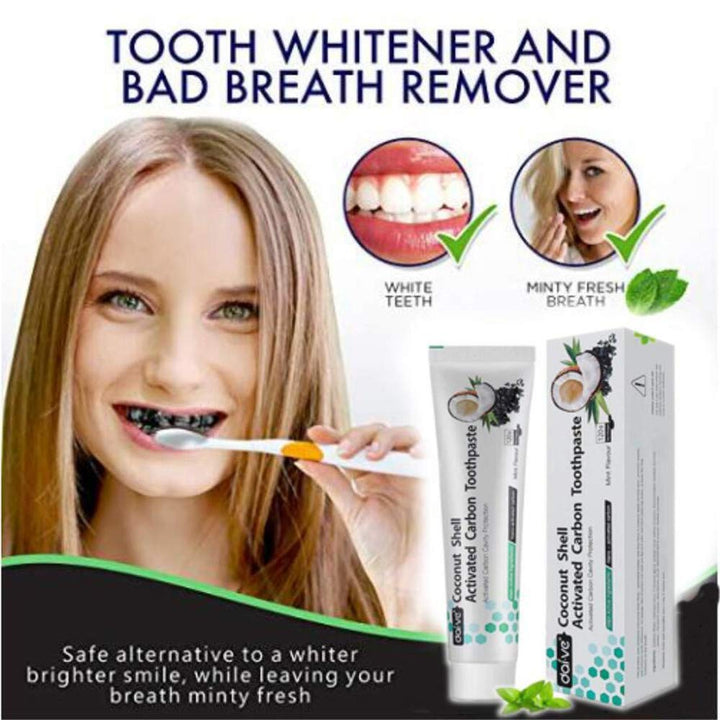 Zahnpasta Aktivkohle Kokos (2 Packs) Fluoridfreie Zahnpasta Kokosnuss für Weisse Zähne Natürliche Wh