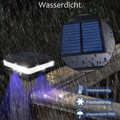 FVTLED 4er Solar Zaunbeleuchtung Pfostenkappe für Mehrere Grössen 7x7,8x8,9x9,10x10 Standardpfosten