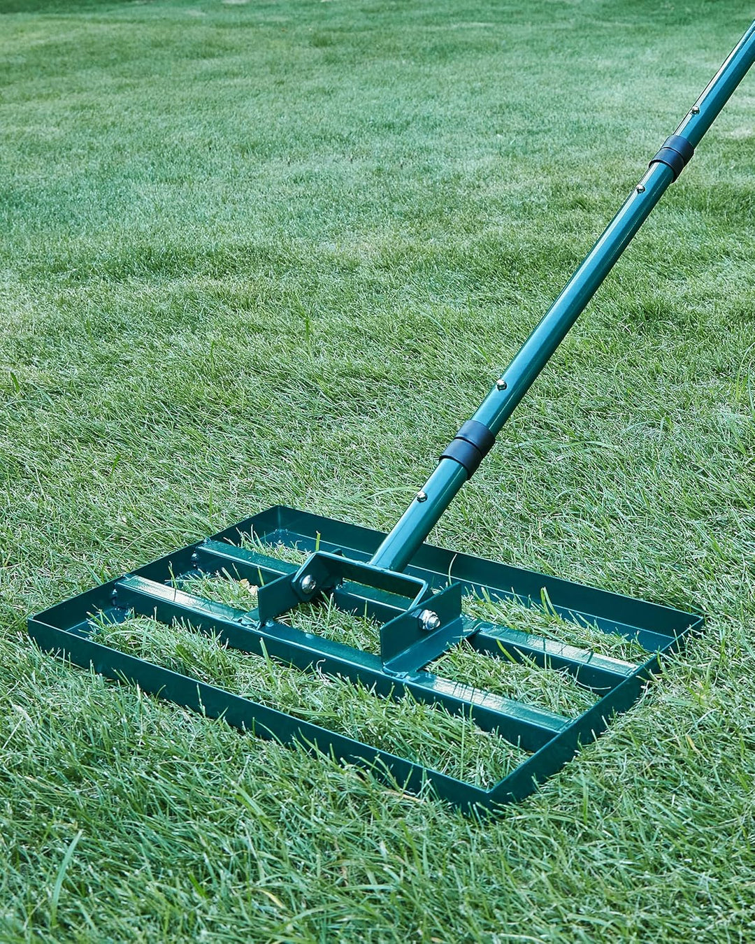 Signstek Rasen Nivellierungsrechen, 43 x 25 cm Lawn Leveling Rake, Rasen Sanden Harke Edelstahlgriff