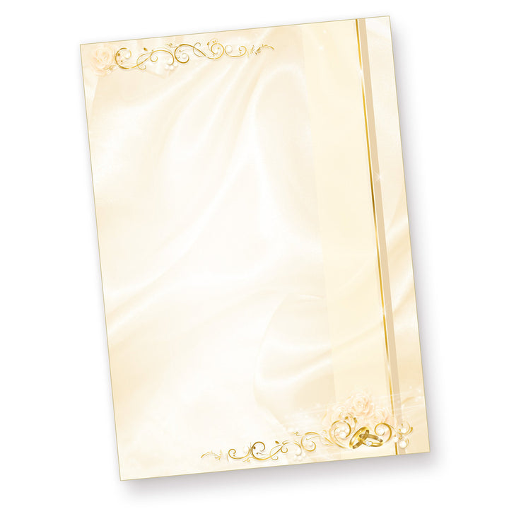 Briefpapier Hochzeit creme (250 Stück) beidseitig bedrucktes A4 Schreib-Papier, z.B. für Einladungen
