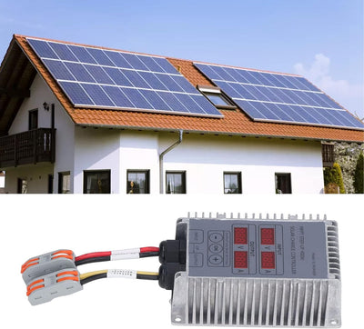 Fafeicy Solarbatterie-Laderegler, MPPT Boost Spannung Einstellbar Wasserdichter Solarladeregler, mit