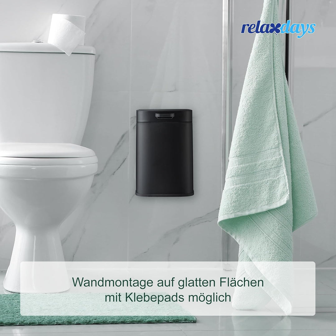 Relaxdays Küchenmülleimer 5 L, hängender Biomüllbehälter, Inneneimer, Aufhängung & Klebepads, Türmül