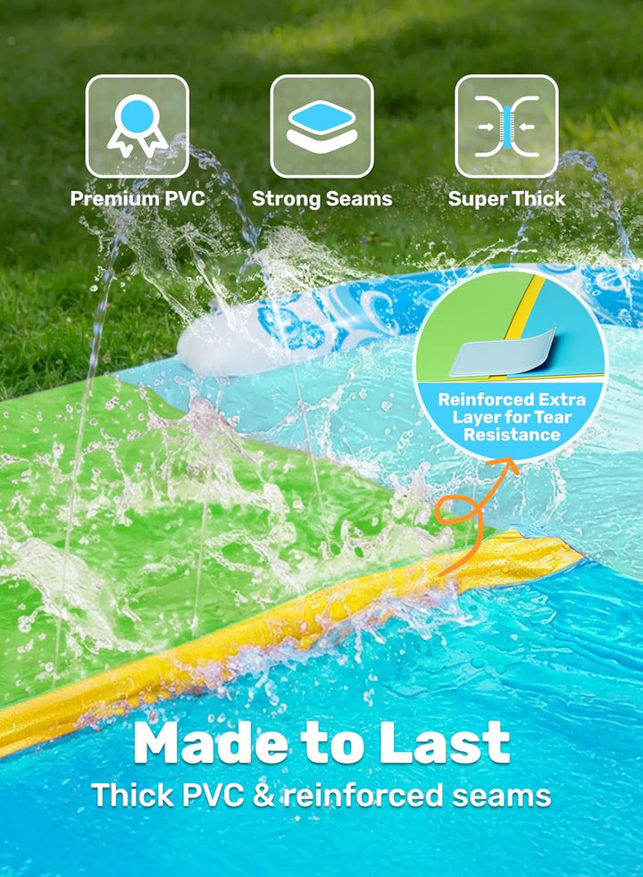 JOYIN 22,5ft Wasserrutsche und 2 Bodyboards, Garten-Wasserrutsche Sommer-Rutsch-Wasserrutschen Wasse