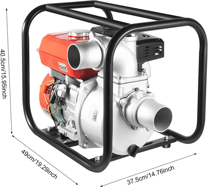 Wasserpumpe Benzin 7,5PS | 98ft, 1236ft³/h | Bewässerung & Drainage | Benzinwasserpumpe | Seilzugsta