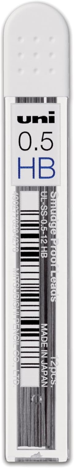 Uni Nano Dia Minen 0,5 mm HB – 12 Tuben x 12 Minen (144 Führt) 12 Stück Transparent, 12 Stück Transp