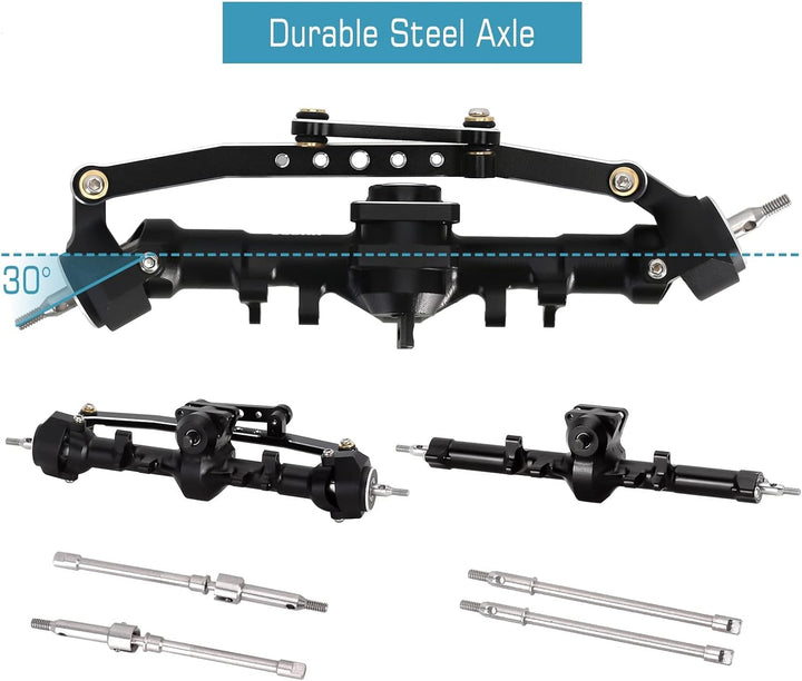 INJORA RC Vorder Hinter Achse CNC Aluminium Verlängert 4mm für 1/24 RC Crawler Axial SCX24 Deadbolt