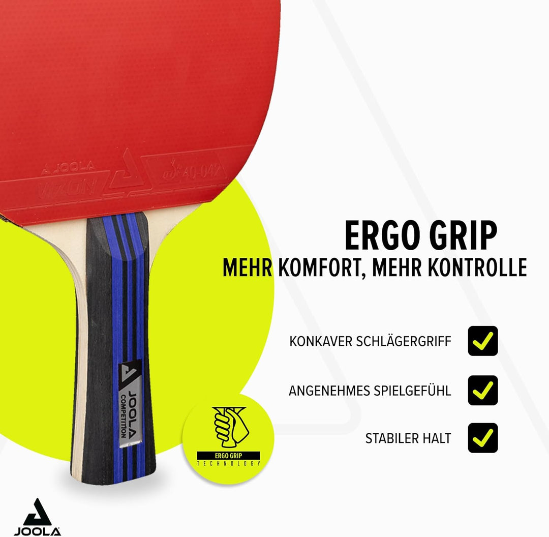 JOOLA Tischtennis-Set Family, Tischtennis-Set mit 4 Tischtennisschlägern, Tischtennisbällen und Trag