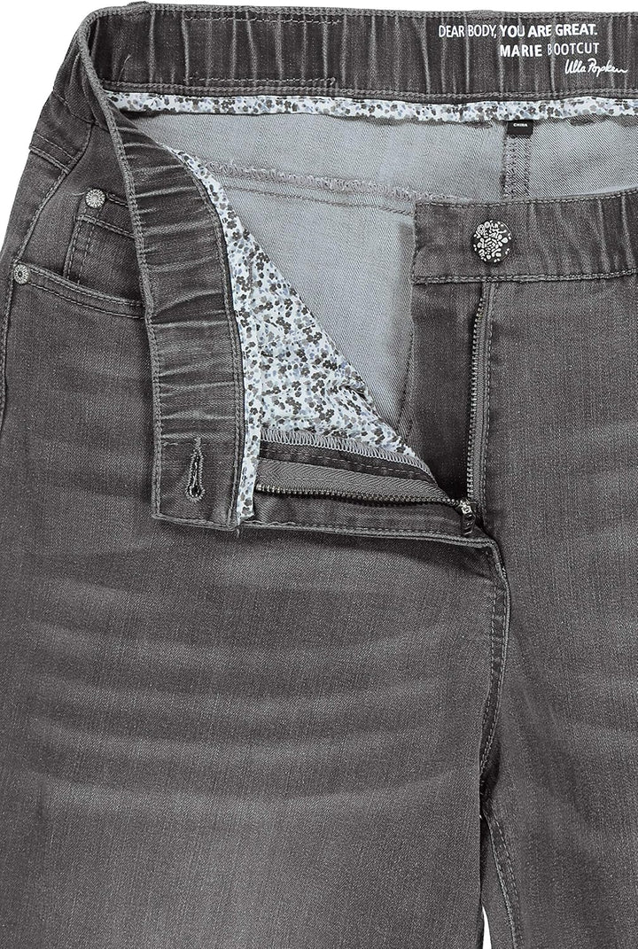 Ulla Popken Damen Hose Bootcut-Jeans 32W / 30L Hellgrau Denim, 32W / 30L Hellgrau Denim