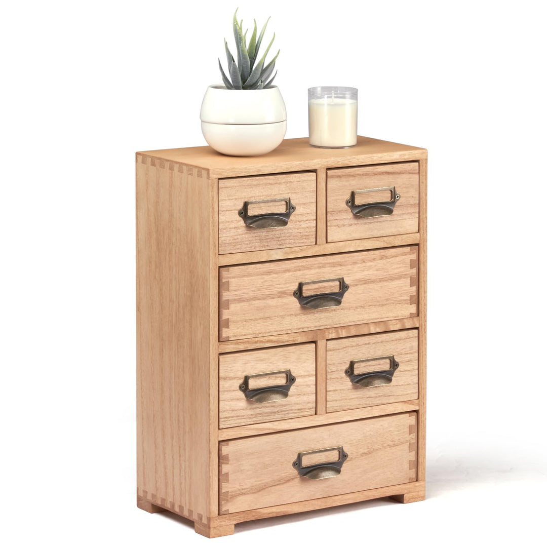 KIRIGEN Schreibtisch Schublade Schrank Storage Organizer 6 Schubladen Mini Chest mit Lable Holder Gr
