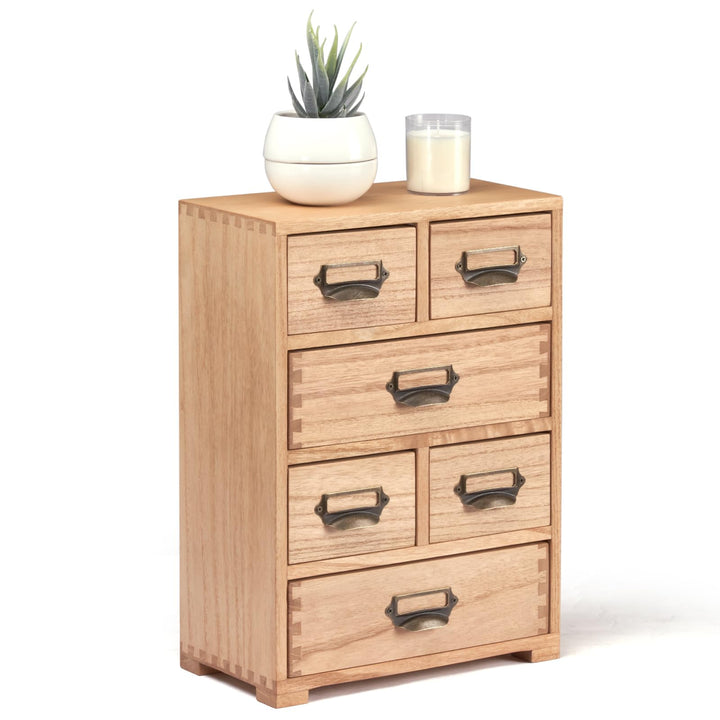 KIRIGEN Schreibtisch Schublade Schrank Storage Organizer 6 Schubladen Mini Chest mit Lable Holder Gr