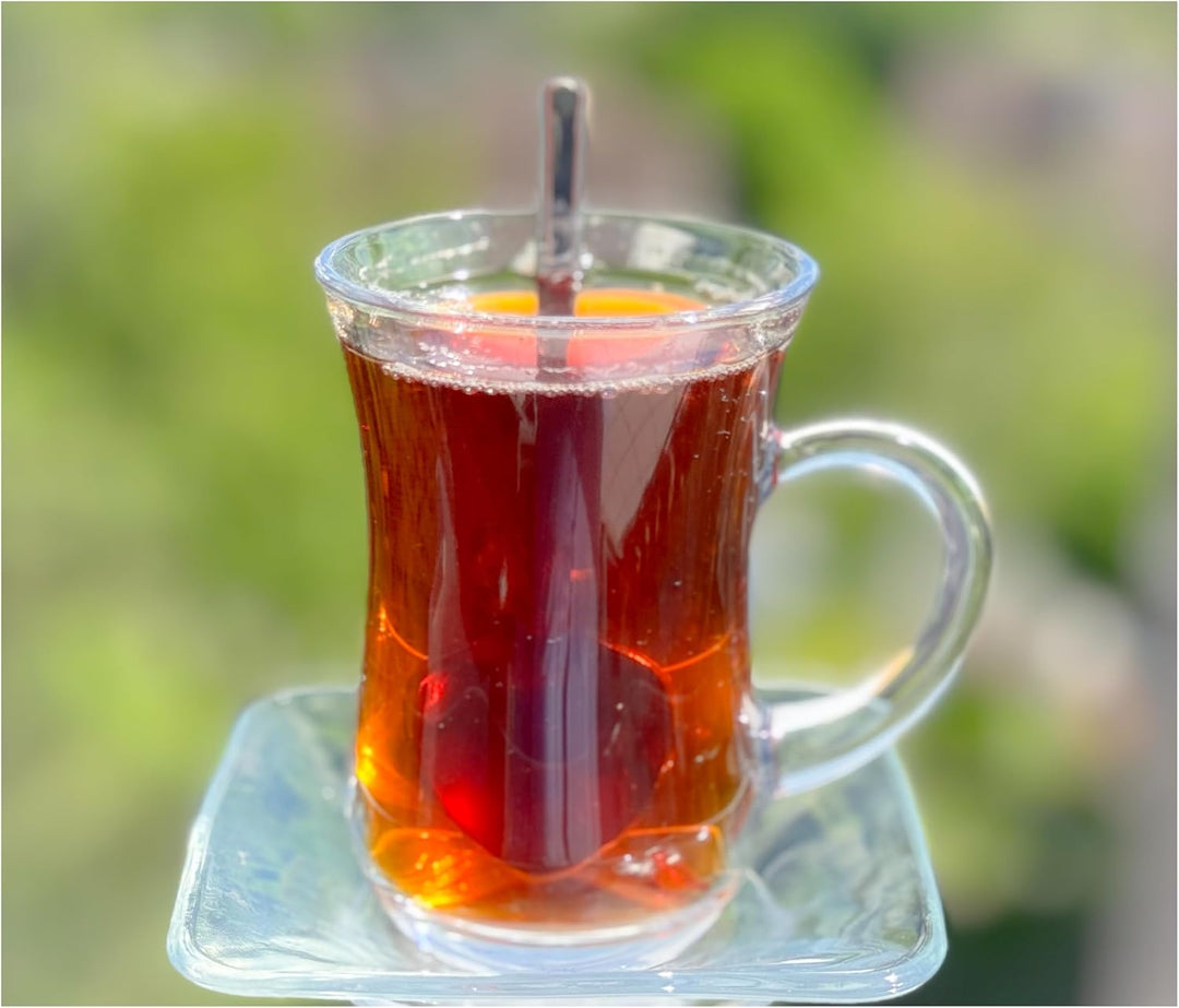 Topkapi - 18-tlg Türkisches Tee-Set Keyif-Sultan, 6 Teegläser, 6 Untersetzer, 6 Teelöffel, Komplett-