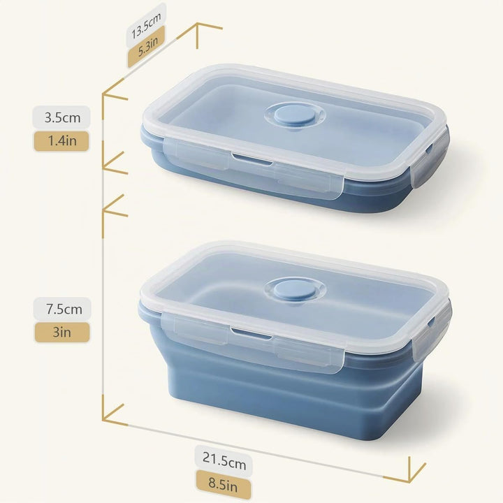 JUVEL Faltbare Frischhaltedosen, 3 Stück Frischhalteboxen Silikon Zusammenklappbaren Container Brotd