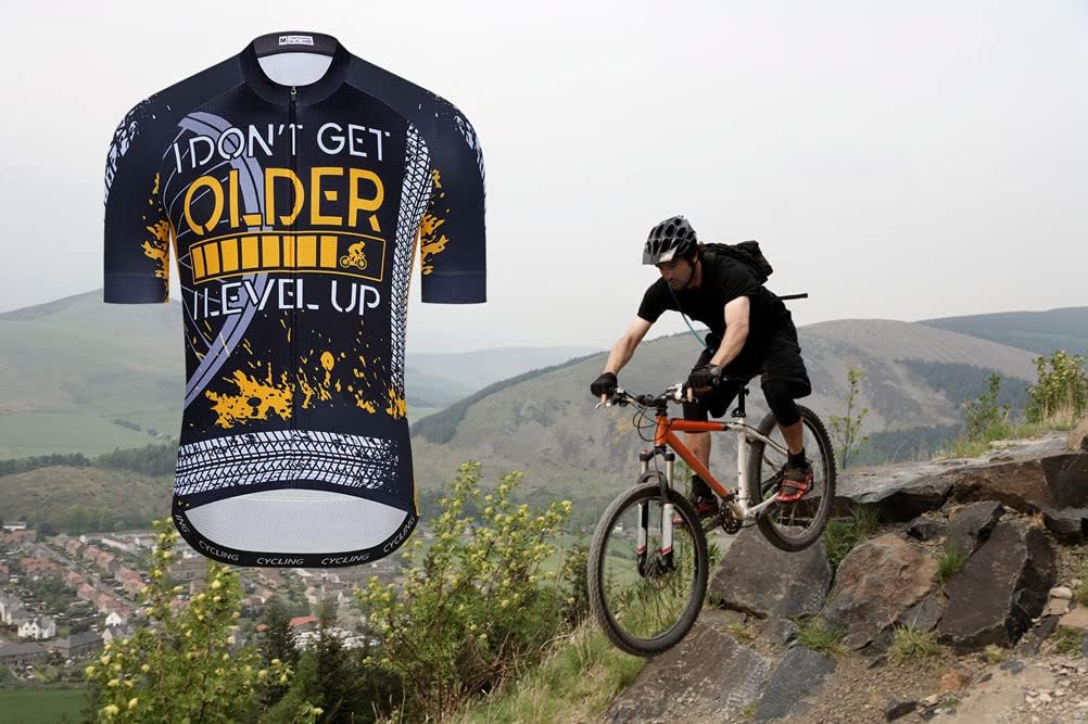 Langarm-Radtrikot für Herren, reflektierend, für BMX, MTB, atmungsaktiv und bequem, S-3XL M 2ht04, M