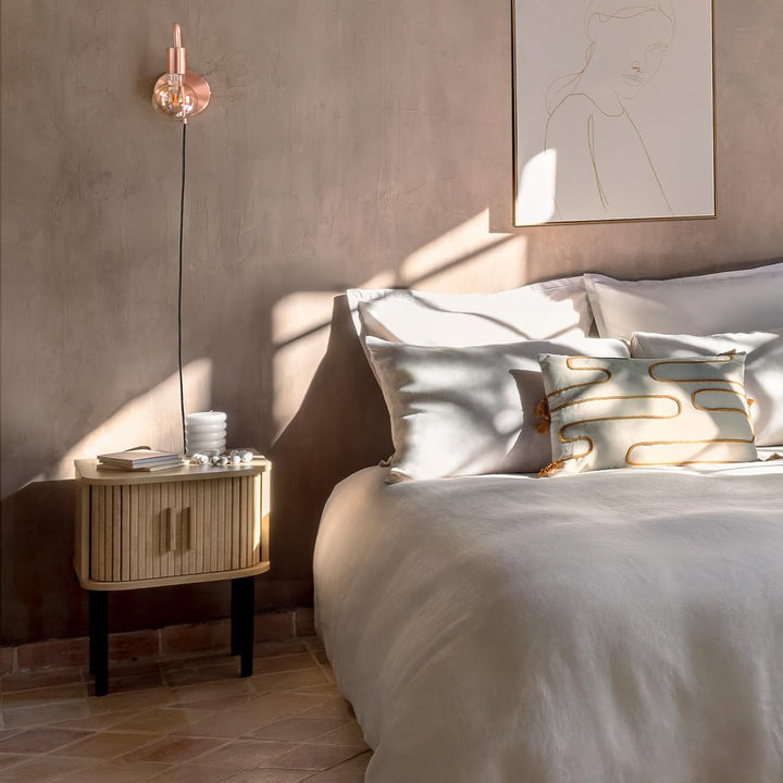 Zweitüriges Nachttischchen Colva - Natur - Beige - Atmosphera créateur d'intérieur cm Beige, cm Beig