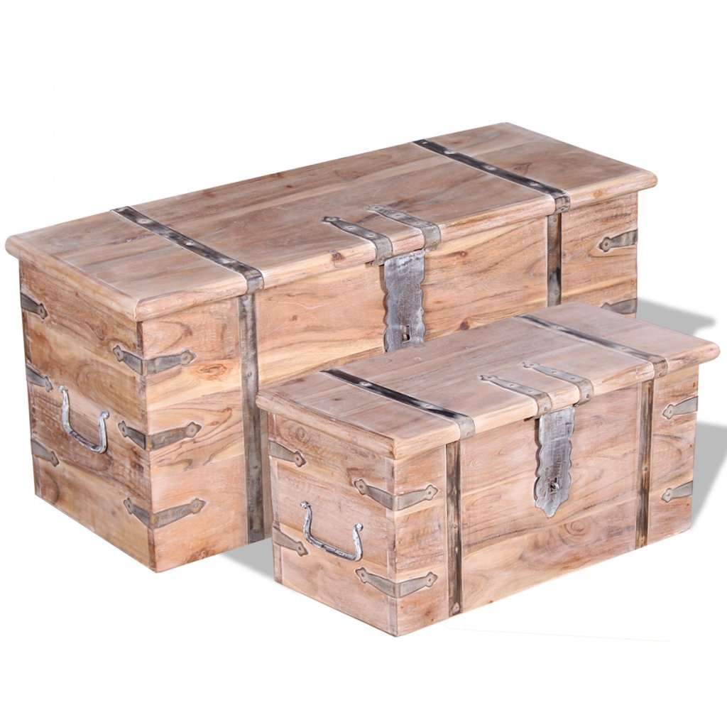 Festnight 2-TLG. Aufbewahrungstruhen Set Truhe Truhentisch Aufbewahrungsbox als Couchtisch Beistellt
