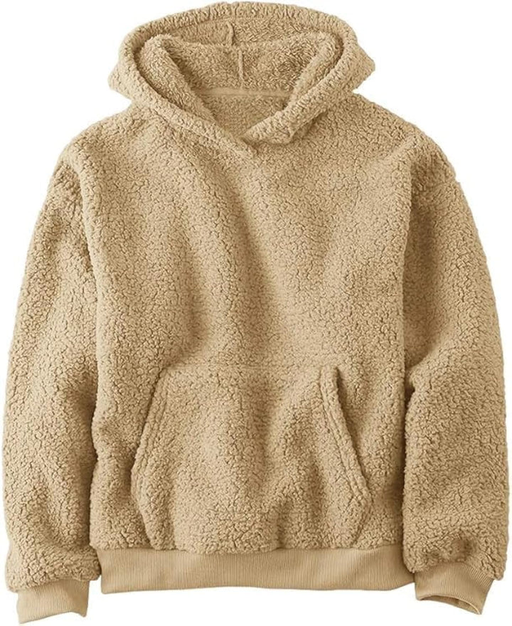 Haloumoning Kapuzenpullover Kinder Teddy Fleece Hoodie Unisex Warm Sherpa Sweatershirt Mädchen Junge