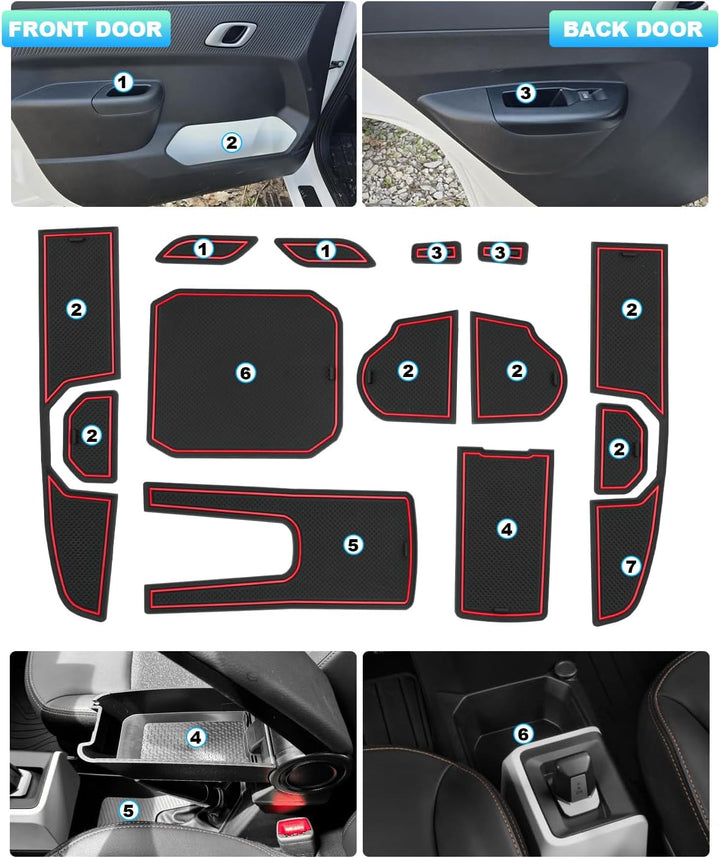 CDEFG Kompatibel mit Dacia Spring Electric EV 2025 Facelift Gummimatten Mittelkonsole Antirutschmatt