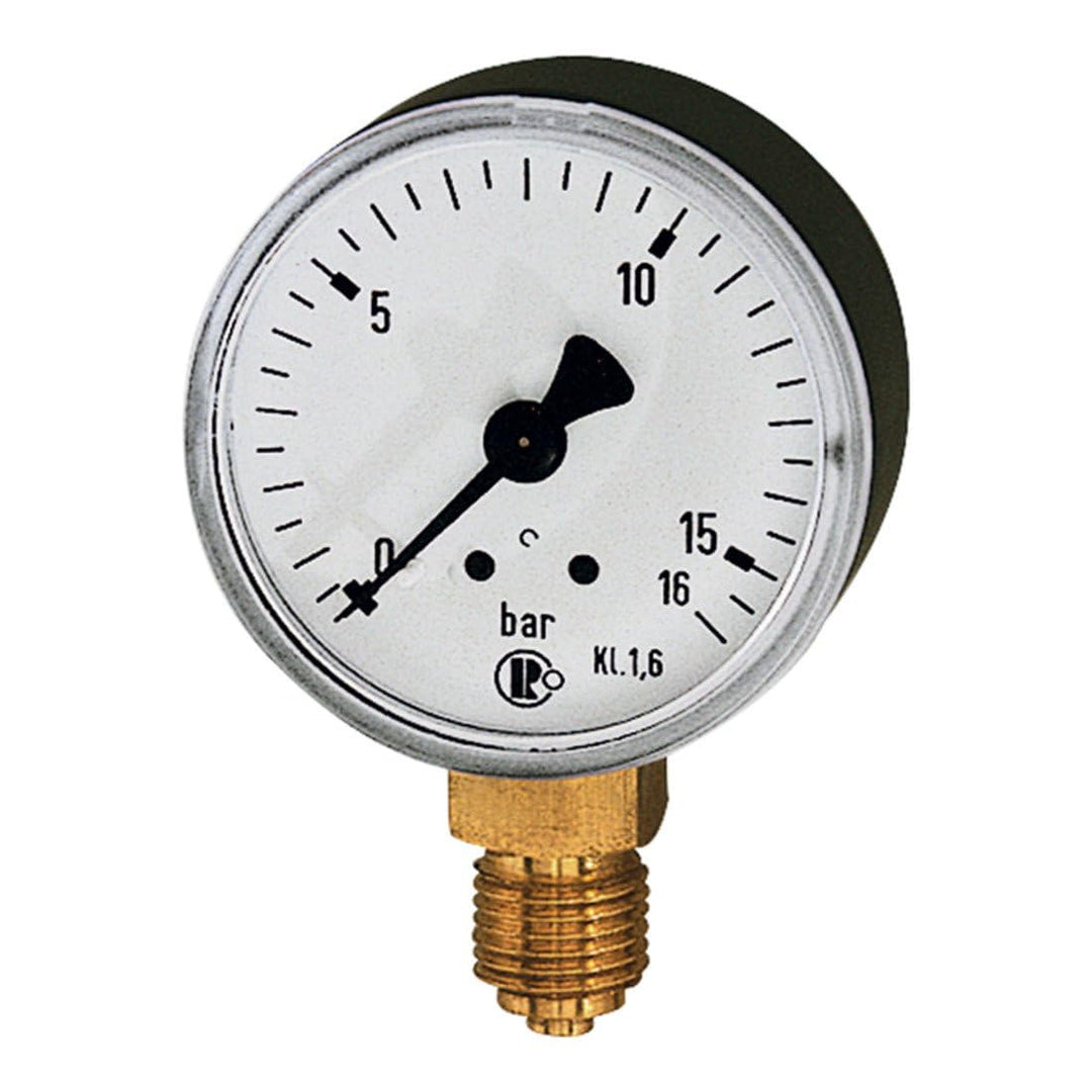 RIEGLER 101789-6304 Standardmanometer, Stahlblechgeh., G 1/4 unten, -1/+3,0 bar, Ø 63, 1Stk