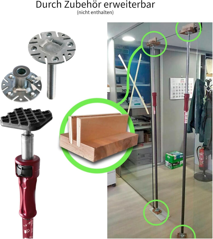 2er Set Piher Lastenstange 3. Hand Deckenstütze Montagestütze, ideal für Innenausbau, Ladungssicheru