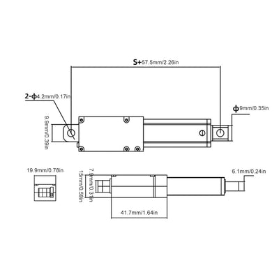 Elektrischer Mikro-Linearantrieb, 75 Mm Hub Robuster Mini-Linearantrieb Aluminiumlegierung 12 V Vers