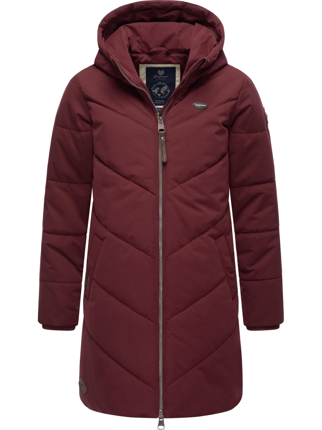 Ragwear Kinder Mädchen Warmer Winter Steppmantel mit Kapuze Rebbie 128-170 170 Wine Red23, 170 Wine