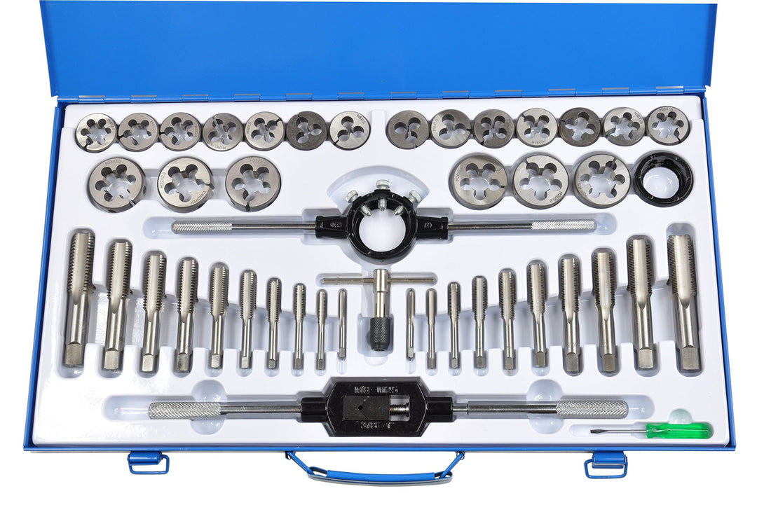 Pro-Lift-Montagetechnik Gewindeschneider Set, metrisch, 45 teilig, M6 - M24, blaue Blechbox, J, 0097