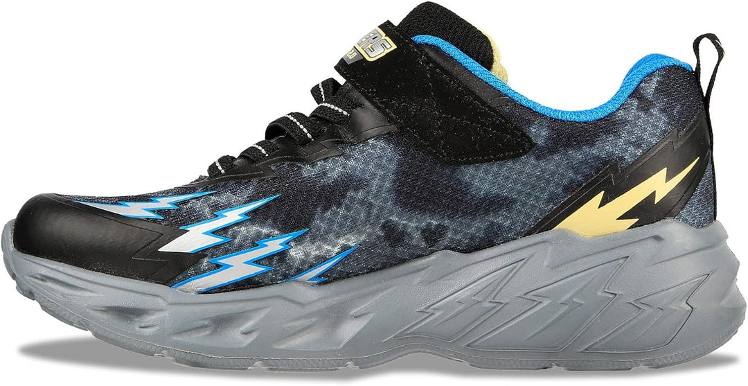 Skechers Jungen Light Storm 2.0 Sneaker 27 EU Black Textile Synthetic Blue Yellow Trim, 27 EU Black