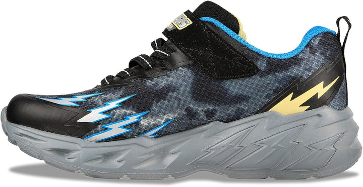 Skechers Jungen Light Storm 2.0 Sneaker 27 EU Black Textile Synthetic Blue Yellow Trim, 27 EU Black