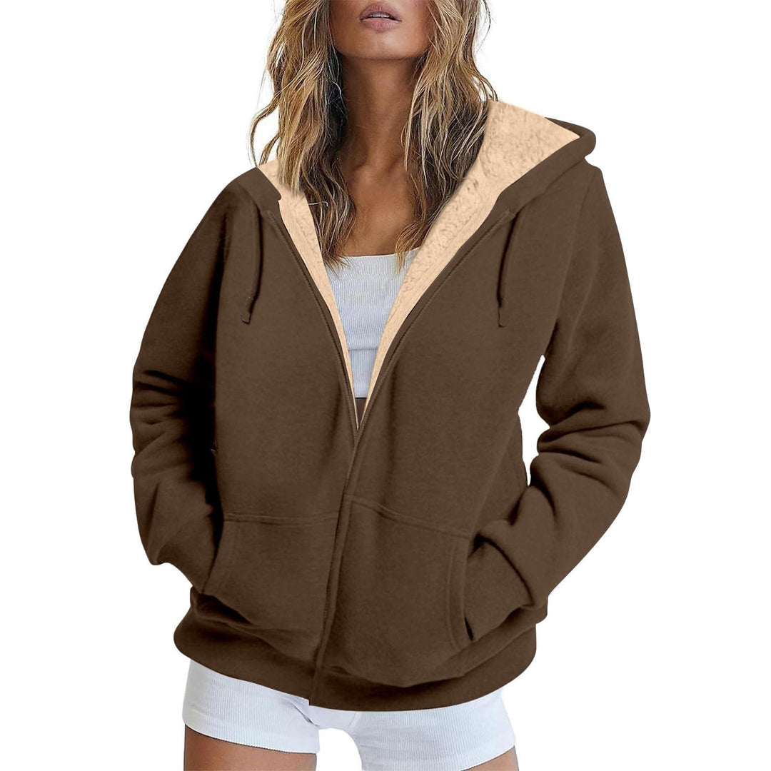 Sweatjacke Damen Gefüttert Mit Kapuze Winterjacke Damen Warm Innenfutter Wintermantel Elegant Oversi