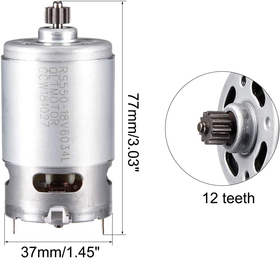 sourcing map DC 18V 20500 U/Min Elektrischer Getriebemotor 12 Zähne für Akkuschrauber