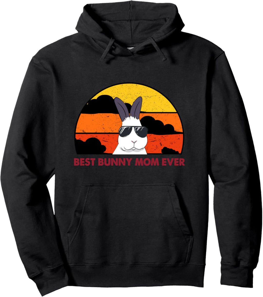Hasen Retro Frauen Best Bunny Mom Ever Pullover Hoodie