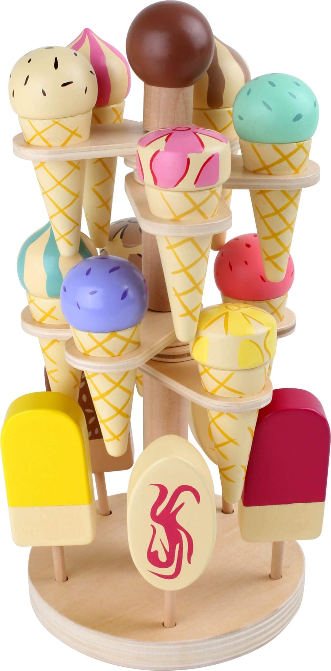 small foot Beweglicher Eisständer aus Holz, Zubehör für Kaufmannsladen und Kinderküche, ab 3 Jahren,