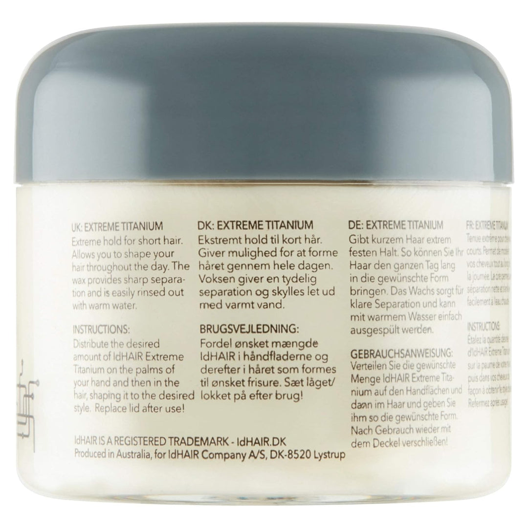 IdHAIR Extreme Titanium: Professionelles Mudwachs für stylisches Kurzhaar - Starker Halt, Glanz und
