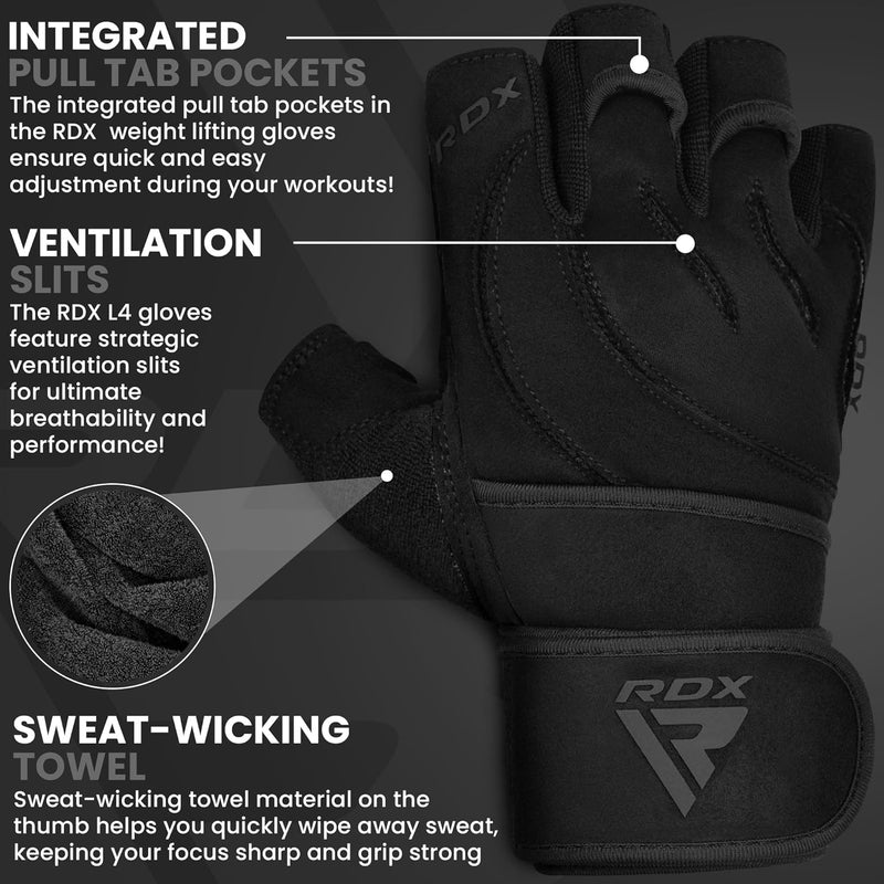 RDX Fitness Handschuhe Herren Damen, Trainingshandschuhe Krafttraining handgelenkschutz für Gewichth